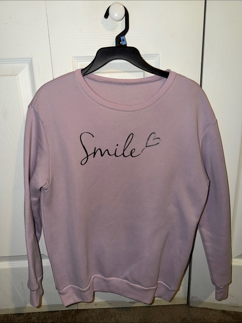 Smile Graphic Sweatshirt in Dusty Mauve